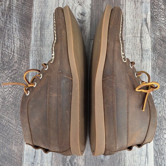 Sperry Top Sider Chukka Boots 9.5 High Tops Dark Brown Leather Lace Up Preppy - Picture 9 of 12